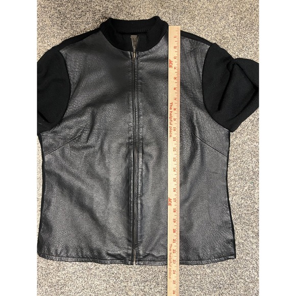 John Paul Richard Jacket Womens Medium Black Leather Full Zip Lined Stand Collar - Picture 11 of 11